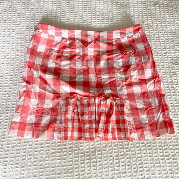 COPY - NEW Polo Ralph Lauren golf coral white gingham plaid skirt built in shor… - Picture 5 of 8
